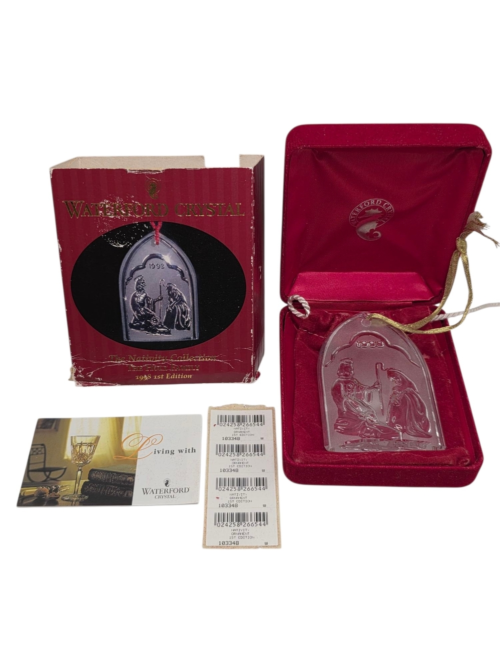 Waterford Crystal Nativity Collection 1998 The Holy Family Ornament 1st Edition